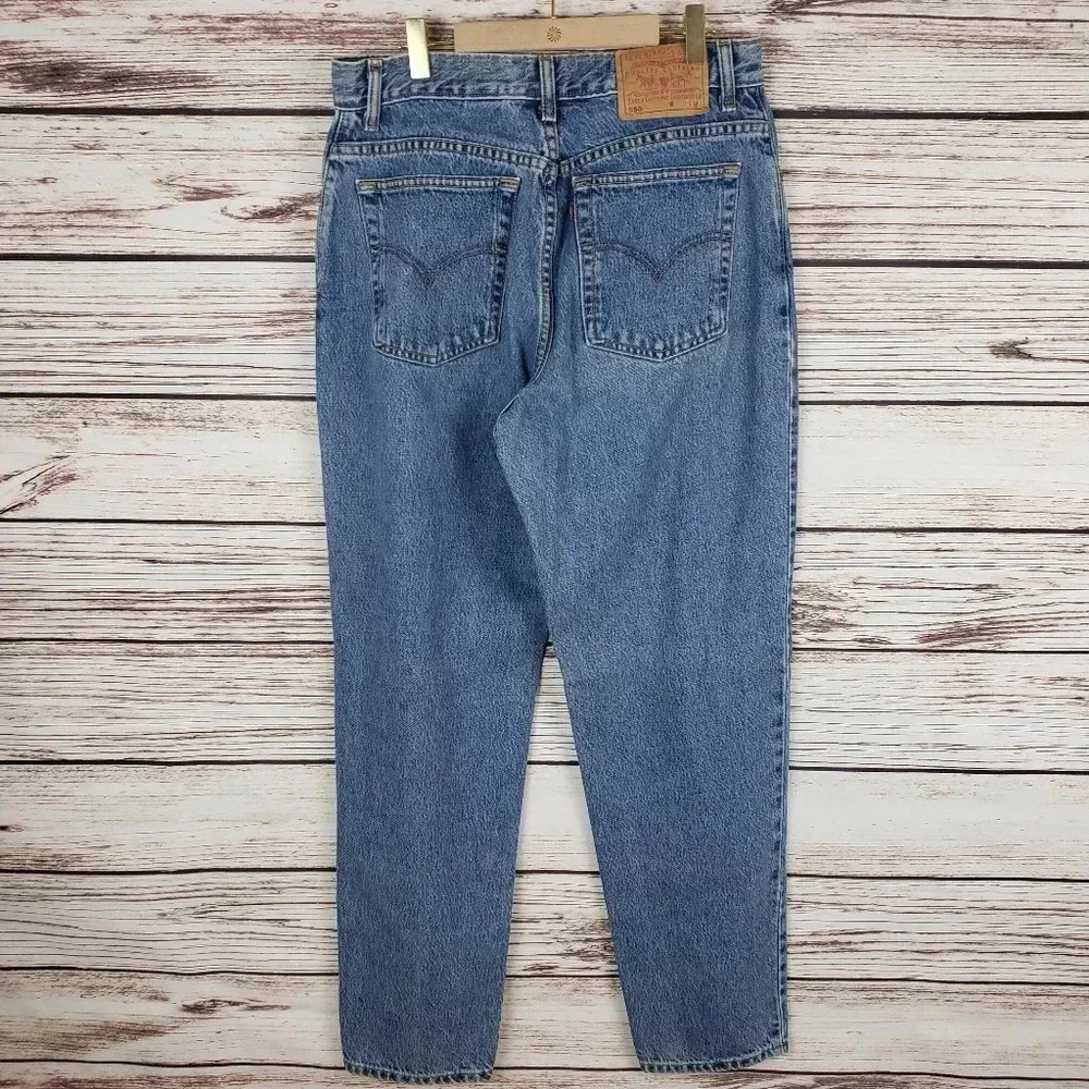 Levi's 12 M/30" Blue Vtg 550 High Rise Mom Jeans - Picture 4 of 12